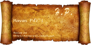 Havas Pál névjegykártya